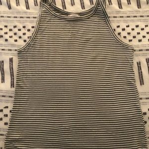 Loft green striped tank top